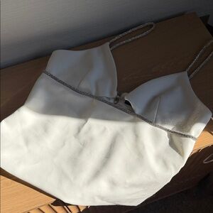 Zara white top with Silver rhinestone  Straps
